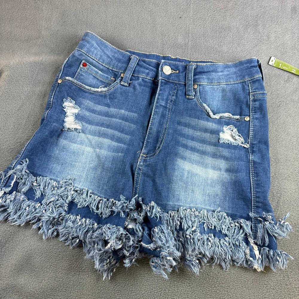 Special A Denim Shorts Tiered Fraying size Medium‎